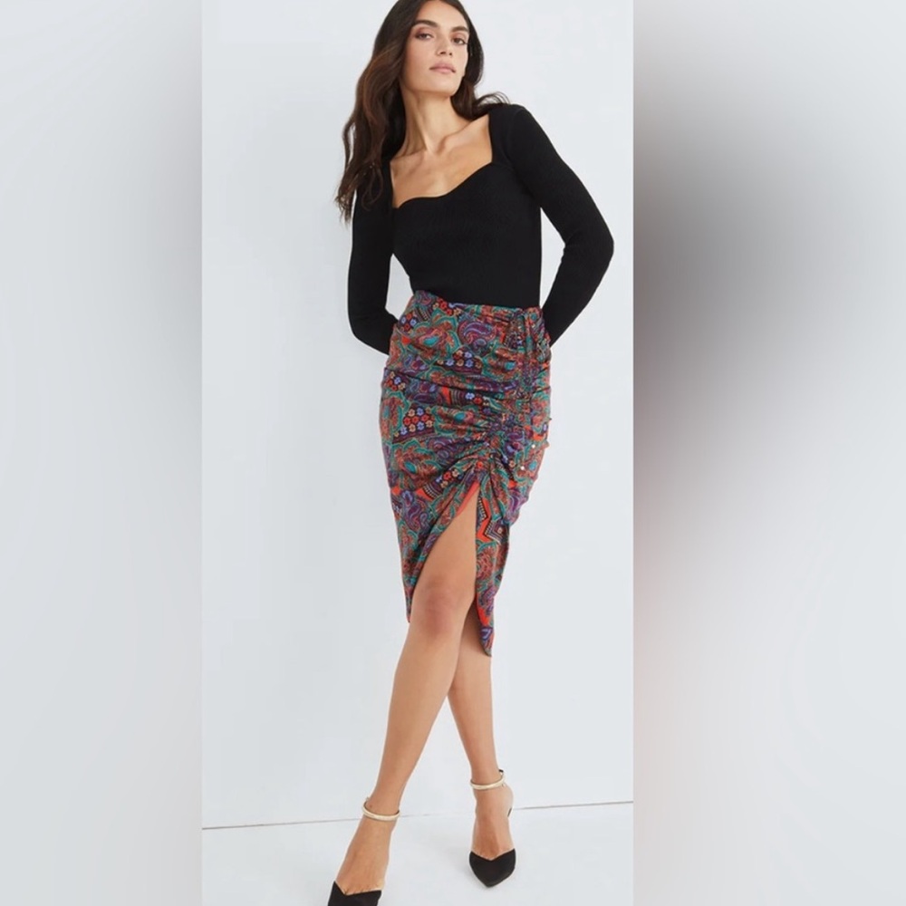 VERONICA BEARD ARI FLORAL-PAISLEY SKIRT sz 6 NWT 468$